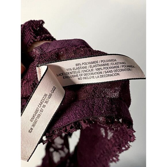VS Lace Bralette X Smaill Pullover Racer Back Burgundy Lined Cup - Picture 9 of 10